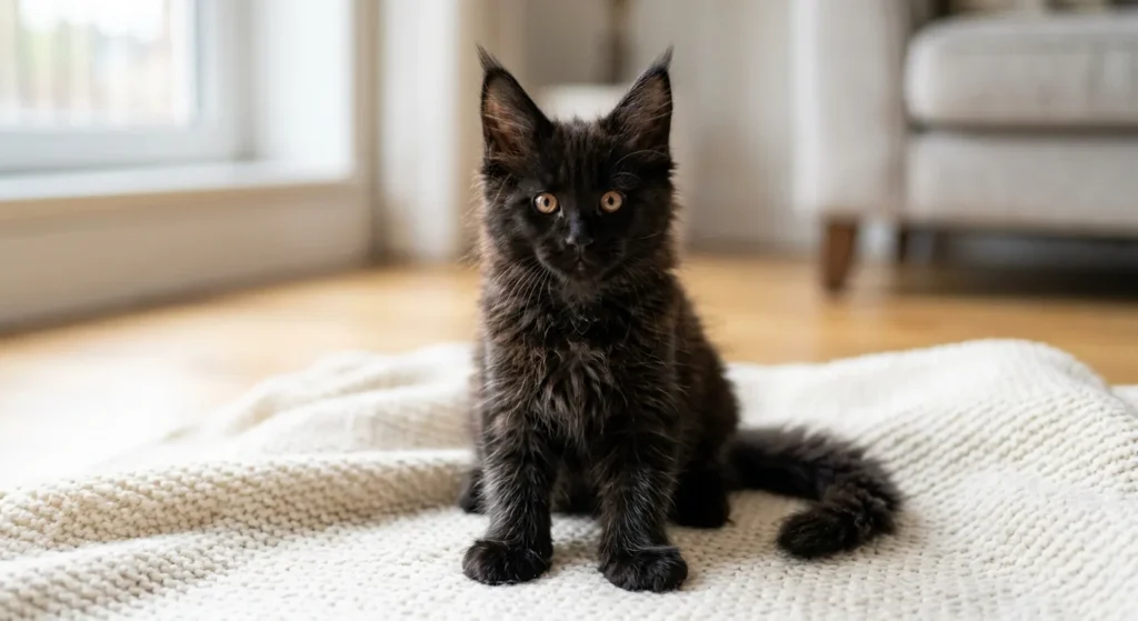 black maine coon kitten for adoption